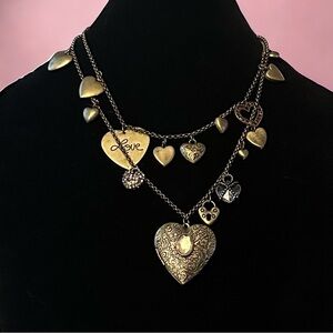 Wildlife by Heidi Klum layered heart charm necklace